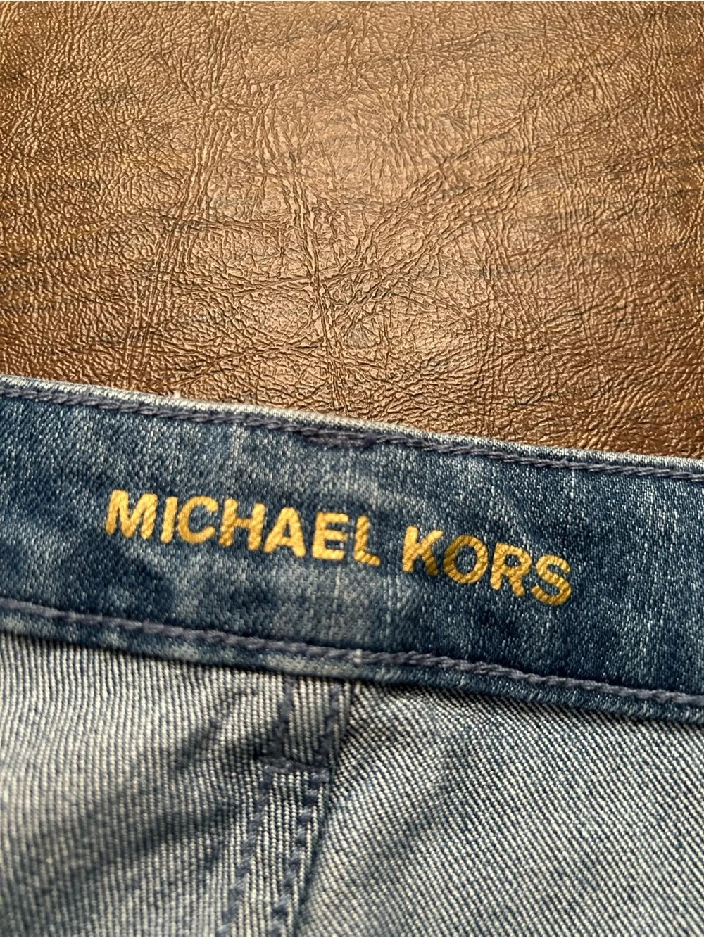 Michael Kors Light Blue Cropped Straight Jeans with Raw Hem